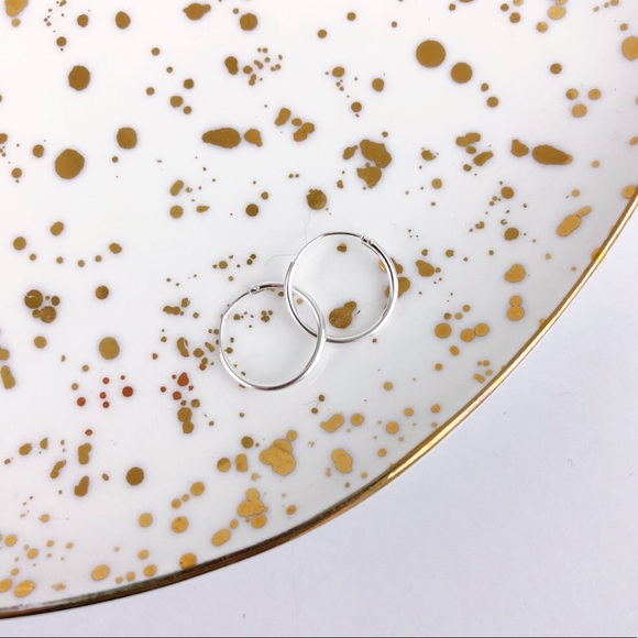 Sterling Silver Minimalist Endless Hoop Earrings - Picture 2 of 7